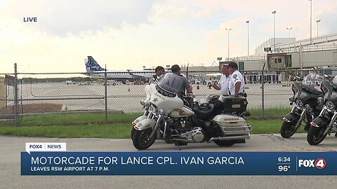 Motorcade for Lance Cpl. Ivan Garcia leaves RSW airport