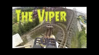 Riding The Viper roller coaster POV at Six Flags Great America Amusement Park