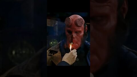 Ron Perlman as Hellboy learns how to light a cigar! #cigars #shorts #hellboy #movie