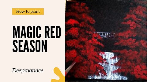 Magic red seasond /easy red season painting/Teaching acrylic painting of red trees/ #