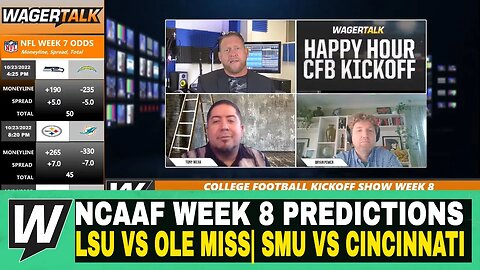 Happy Hour CFB Kickoff Show | NCAAF Week 8 Predictions | LSU vs Ole Miss | SMU vs Cincinnati