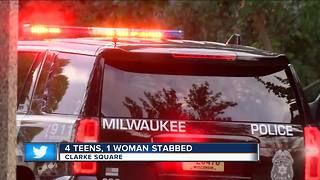 4 teens, 1 woman stabbed in Clarke Square Park