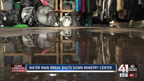 Burst pipe at Hope Faith Ministries creates mess