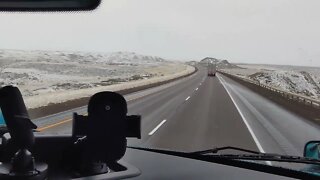 Happy Hump day! Driving through Wyoming in the snow. OTR|CDL|TRUCKING|LONG HAUL