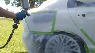 DIY How to paint your car Part 3 : Mixing, spraying, and sanding primer