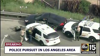 Box truck ends police pursuit in LA
