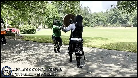 Real Steel Sword Fighting - Arming Sword & Shield vs Longsword - O'Donnell/McCamey