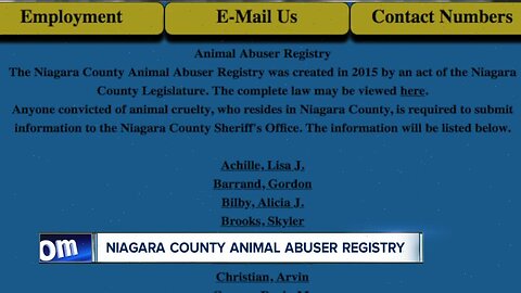 Niagara County's Animal Abuser Registry helps stop abusers from getting animals again