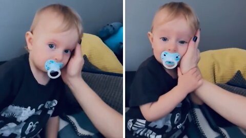 Sweet Baby Wants Mom to Hold His Face All the Time