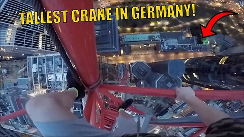 MASSIVE CRANE CLIMB ABOVE SECURITY IN GERMANY!!