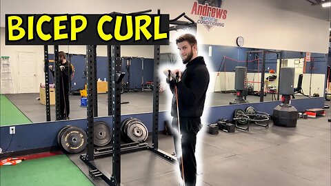 How to do Banded Bicep Curl Exercise | 2 Minute Tutorial