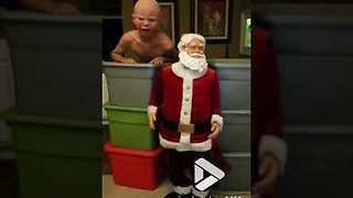 Creepy Baby Mask Scares Christmas Out Of Santa Claus