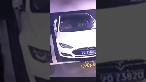 Tesla starts smoking before it catches 🔥 in parking garage 😳