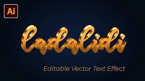How to Create Editable Golden Vector 3d Text Effect in Adobe Illustrator Tutorial