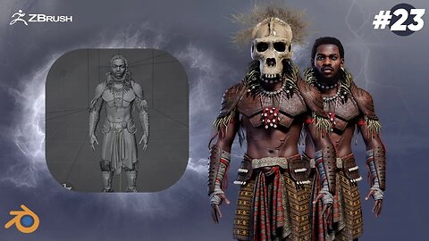 Yoruba god: Sango, the God of Thunder using Blender- 3D Timelapse part 23