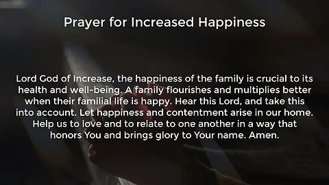 Prayer for Increased Happiness (Prayer for Peace in the Home)