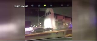 Caught on Camera: Car crashes into fire hydrant in Las Vegas valley