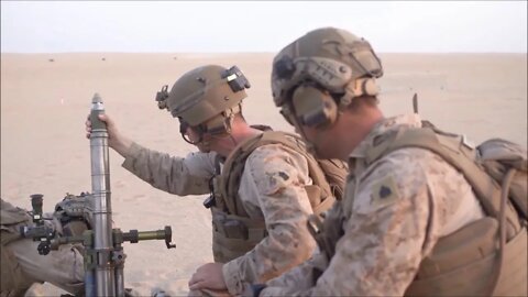 Marines Conduct a Mortar Live-Fire Range in Kuwait