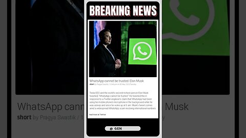 Live News | Elon Musk Warns Americans: "WhatsApp Cannot Be Trusted