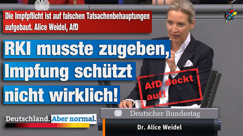 Die Impfpflicht ist auf falschen Tatsachenbehauptungen aufgebaut. Alice Weidel, AfD