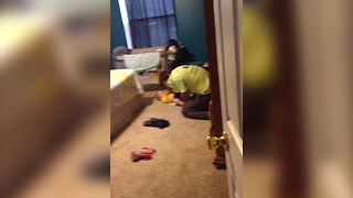 A Man Gags As He Changes His Baby Boy's Diaper