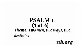Psalm Chapter 1 (Bible Study) (1 of 4)
