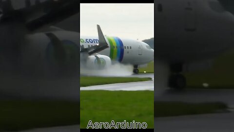 Pilot Had To Use Full Reverse Thrust Land On Wet Runway #Aviation #AeroArduino