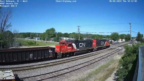CN L586's Local and Passing BNSF local in Dubuque Jct., IA and East Dubuque, IL on June 2, 2022