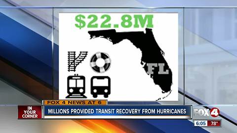 Feds send $22 million to Florida's public transit agencies impacted by last year's hurricanes