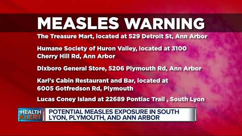 Measles warning in Oakland, Livingston & Washtenaw Counties