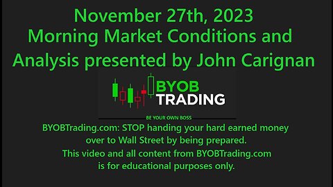 November 27th, 2023 BYOB Morning Market Conditions & Analysis. For educational purposes only.