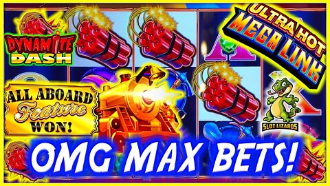 CAN'T BELIEVE THIS HAPPENED! MAX SPINS! All Aboard Dynamite Dash VS Ultra Hot Mega Link Rome Slot