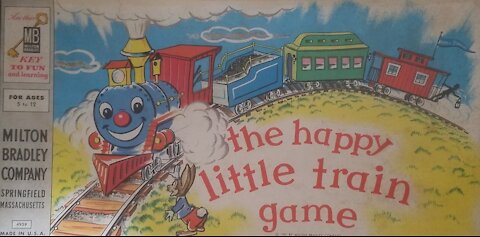 The Happy Little Train Game board game (1957, Milton Bradley) -- What's Inside