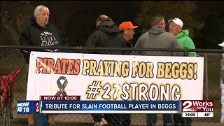 Tribute for slain football player in Beggs