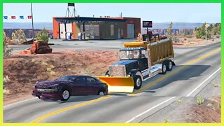 TruckFails | Cars vs Unfinished Road #124 | BeamNG.Drive |TrucksFails