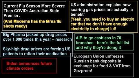 News Updates: US Admin: Soaring Gas A Benefit? EU Unfreezes Russian Bank Dep. For Gas; Other News