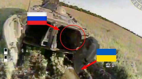 Moment Ukraine FPV Drone Destroys BMP-1 Through The Back Door, Donetsk region