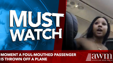 Moment a foul-mouthed passenger is thrown off a plane