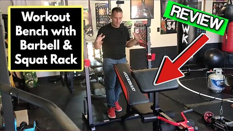 Workout Bench with Barbell & Squat Rack