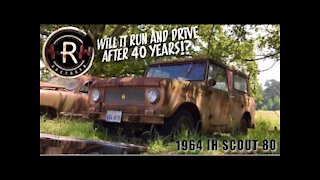 ABANDONED IH Scout | FIRST START Will It Run After 40 Years? | 1964 International Scout 80| RESTORED
