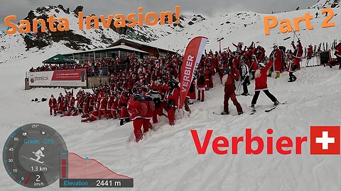 [4K] Skiing Verbier 4Vallées, St.Nicholas/Santa Invasion Part 2, Valais Switzerland, GoPro HERO11
