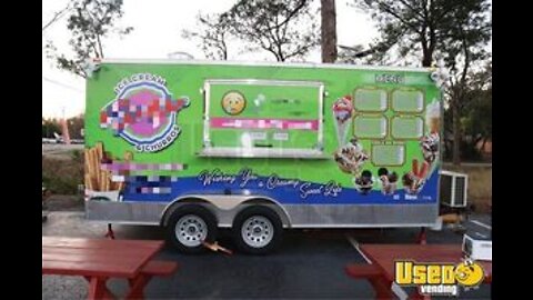 Used 7' x 16' Ice Cream & Churros Trailer with Pro-Fire Suppression System for Sale in Florida