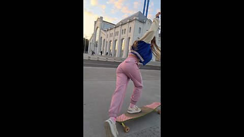 Girl dancing on her board