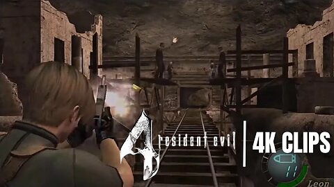 Mine Cart Gameplay Stage | Resident Evil 4 | 4K Clips