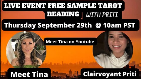 Free Live Event Sample Tarot Clairvoyant Reading with Priti