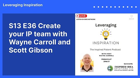 S13 E36 Create your IP team with Wayne Carroll and Scott Gibson | Leveraging Inspiration