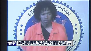 Man charged for assaulting woman with shovel, carjacking her in Detroit