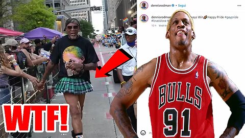 NBA Hall of Famer Dennis Rodman GOES VIRAL for MARCHING in PRIDE event in an EXTREMELY short skirt!