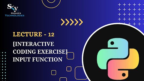 12. [Interactive Coding Exercise] Input Function | Skyhighes | Python