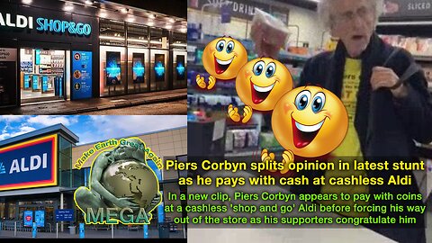 Piers Corbyn splits opinion in latest stunt as he pays with cash at cashless Aldi (August 1, 2023)